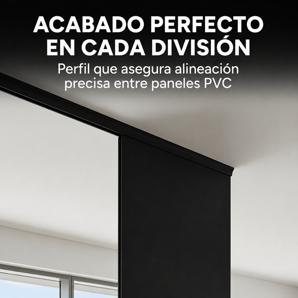 Riel para Panel Divisor Separador Ambientes 3m NEGRO Riel para Panel Divisor Separador Ambientes 3m NEGRO