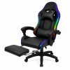 Silla Gamer HTI Ergonómica Luces RGB Apoyapíes Parlantes Neg