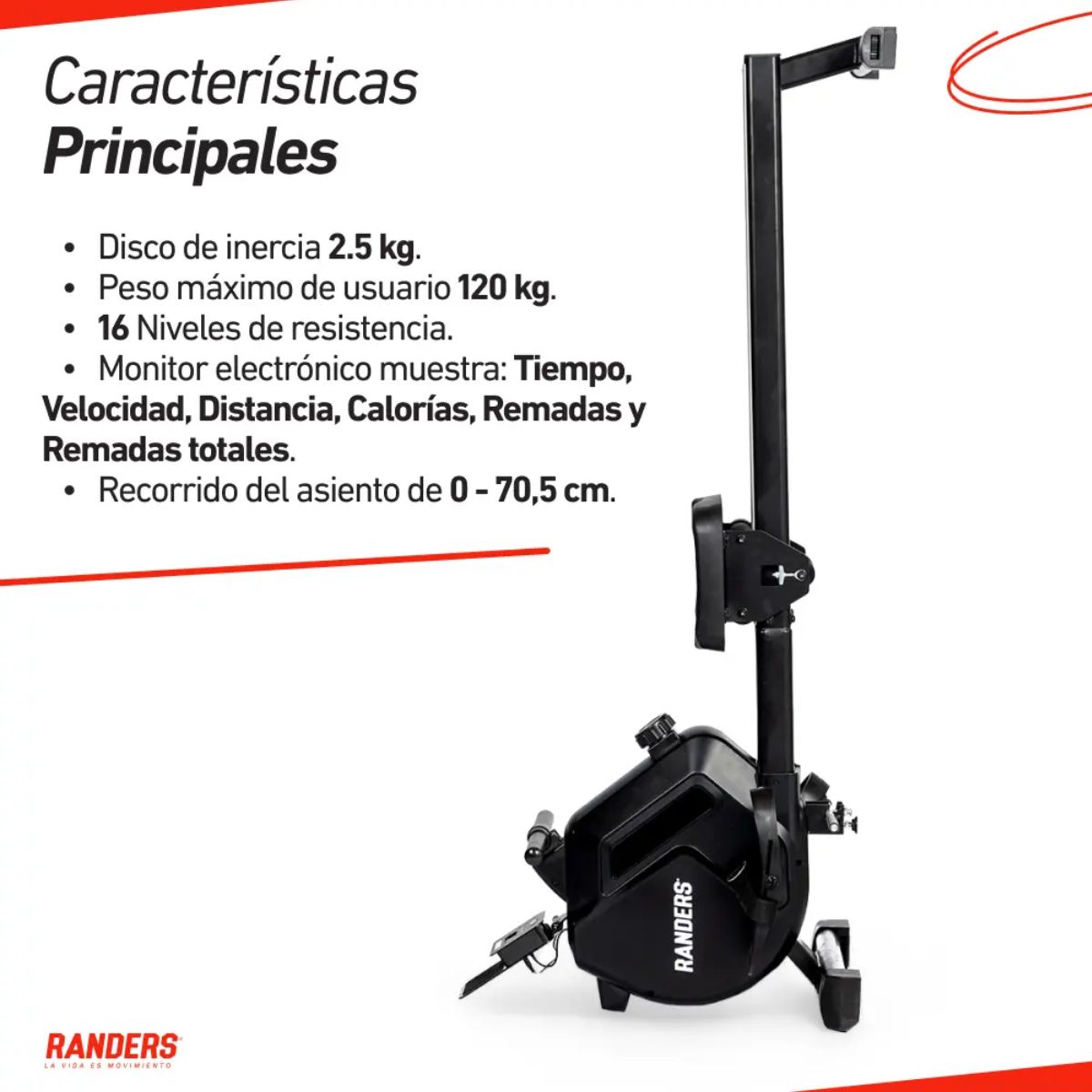 Simulador De Remo Magnetico Randers Arg-903-x De Acero Simulador De Remo Magnetico Randers Arg-903-x De Acero
