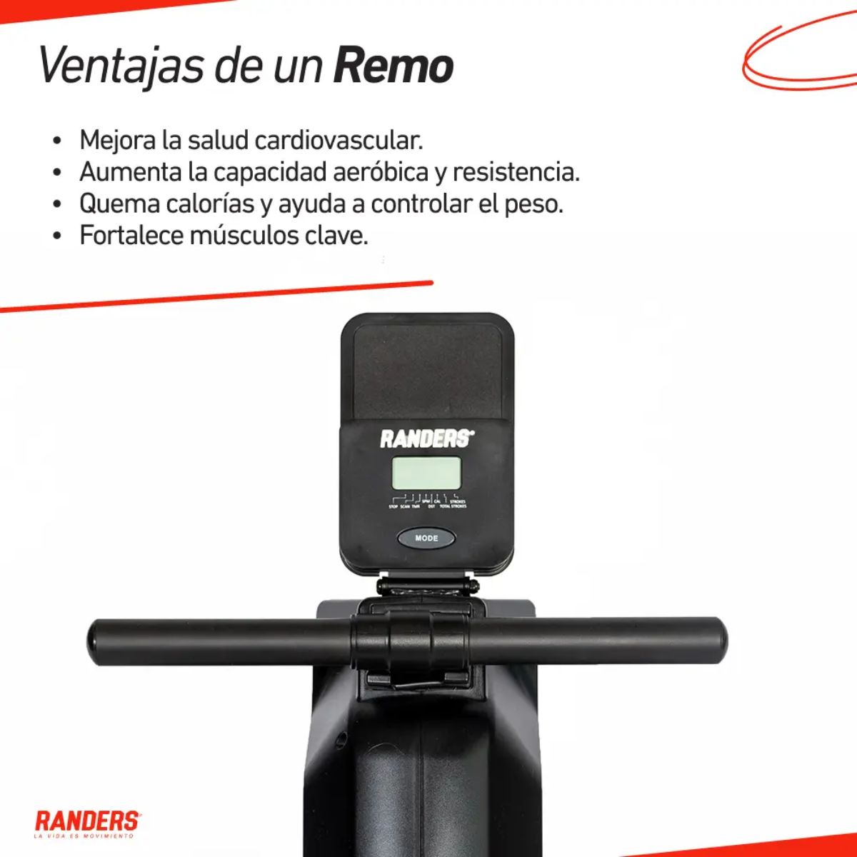 Simulador De Remo Magnetico Randers Arg-903-x De Acero Simulador De Remo Magnetico Randers Arg-903-x De Acero