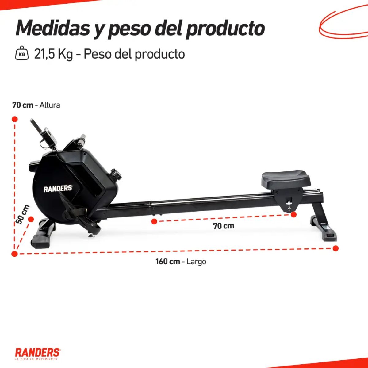 Simulador De Remo Magnetico Randers Arg-903-x De Acero Simulador De Remo Magnetico Randers Arg-903-x De Acero