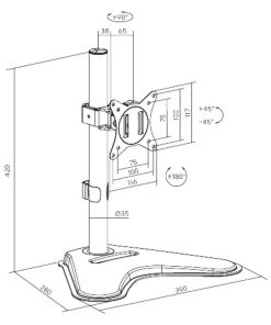 Soporte Monitor Brateck LDT66-T01 Base hasta 32''