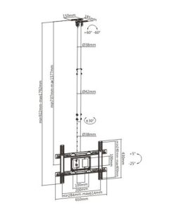 Soporte Techo Brateck PLB-CE1046-01 para TV hasta 80''