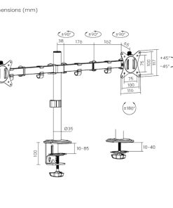 Soporte de escritorio Brateck para dos monitores 17''-32''