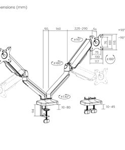 Soporte de escritorio Brateck para dos monitores 17''-32''