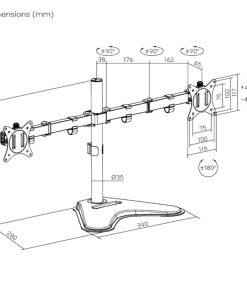 Soporte de escritorio Brateck para dos monitores 17''-32''