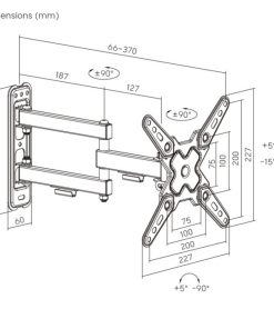 Soporte de pared Brateck Full-Motion brazo para TV hasta 43'