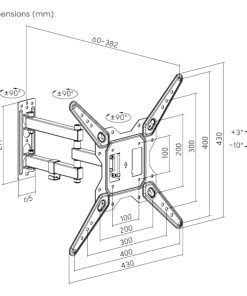 Soporte de pared Brateck Full-Motion para TV 23-55''
