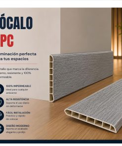 Zócalo SPC 05001 Símil Madera Gris 2,40 m Resistente al Agua
