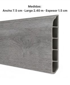 Zócalo SPC 05001 Símil Madera Gris 2,40 m Resistente al Agua
