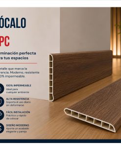 Zócalo SPC 05004 Símil Madera Nogal 2,40m Resistente al Agua