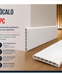 Zócalo SPC 05005 Símil Madera Blanco 2,40m Resistente al Agu