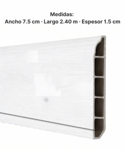 Zócalo SPC 05005 Símil Madera Blanco 2,40m Resistente al Agu