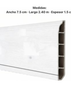 Zócalo SPC 05005 Símil Madera Blanco 2,40m Resistente al Agu
