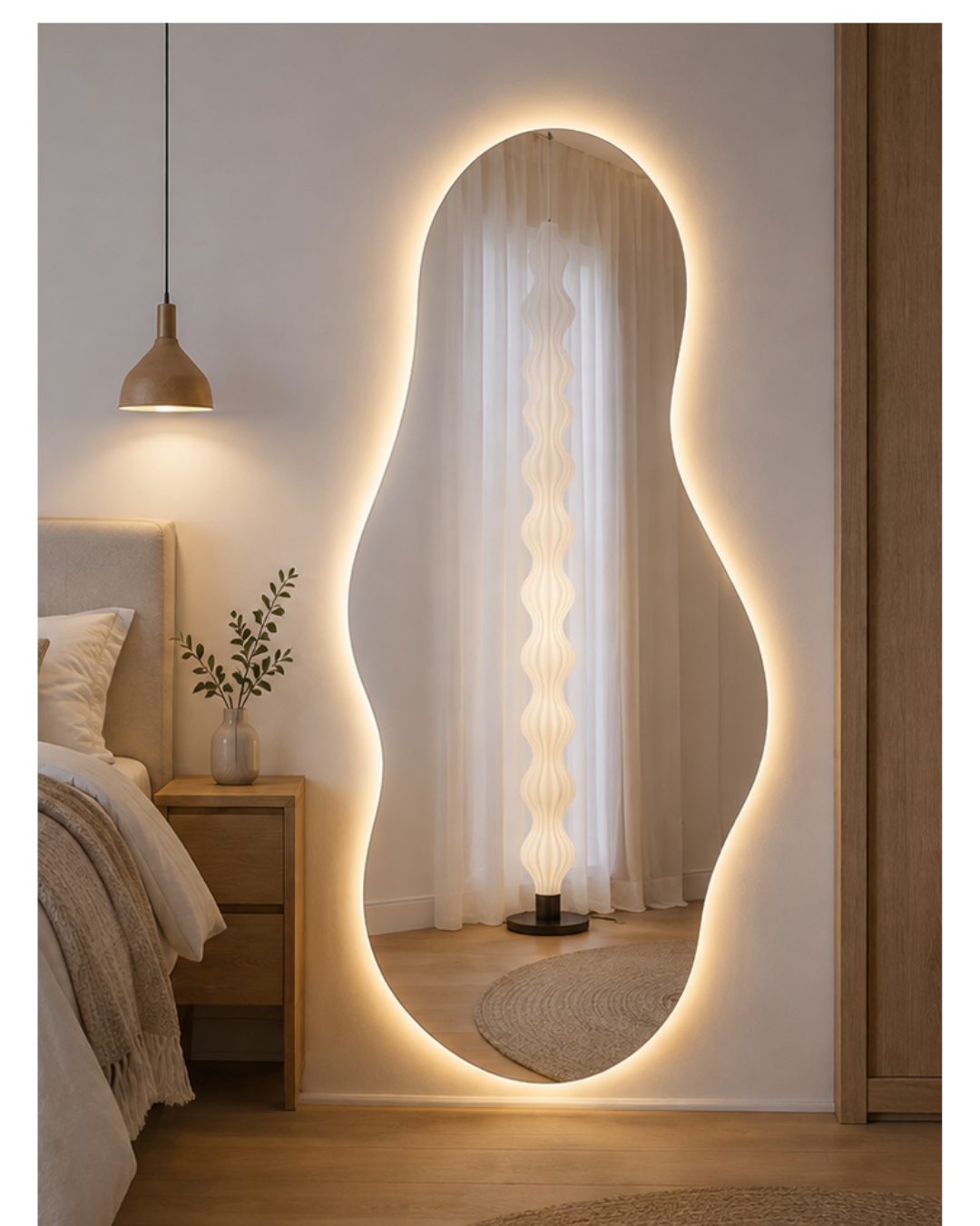 Espejo Irregular Sin Marco Cuerpo Entero Led HT02 145x65cm Espejo Irregular Sin Marco Cuerpo Entero Led HT02 145x65cm