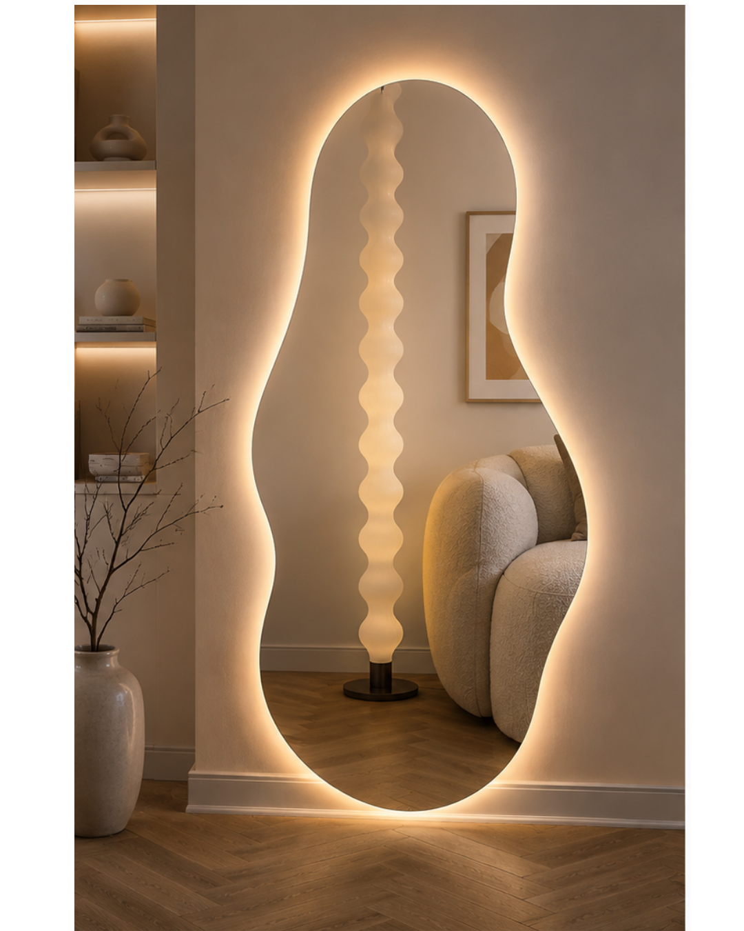 Espejo Irregular Sin Marco Cuerpo Entero Led HT02 145x65cm Espejo Irregular Sin Marco Cuerpo Entero Led HT02 145x65cm