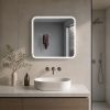 Espejo Led Cuadrado Para Baño Función Desempañado Z01 60cm