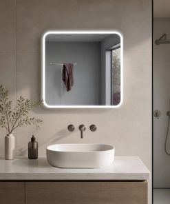 Espejo Led Cuadrado Para Baño Función Desempañado Z01 60cm