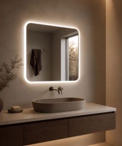 Espejo Led Cuadrado Para Baño Función Desempañado Z01 60cm