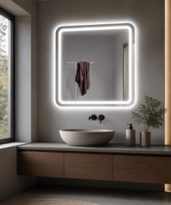 Espejo Led Cuadrado Para Baño Función Desempañado Z02 60cm