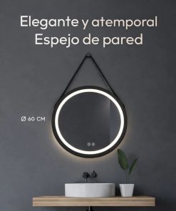 Espejo Led Redondo JY01 Para Baño Función Desempañado 60cm