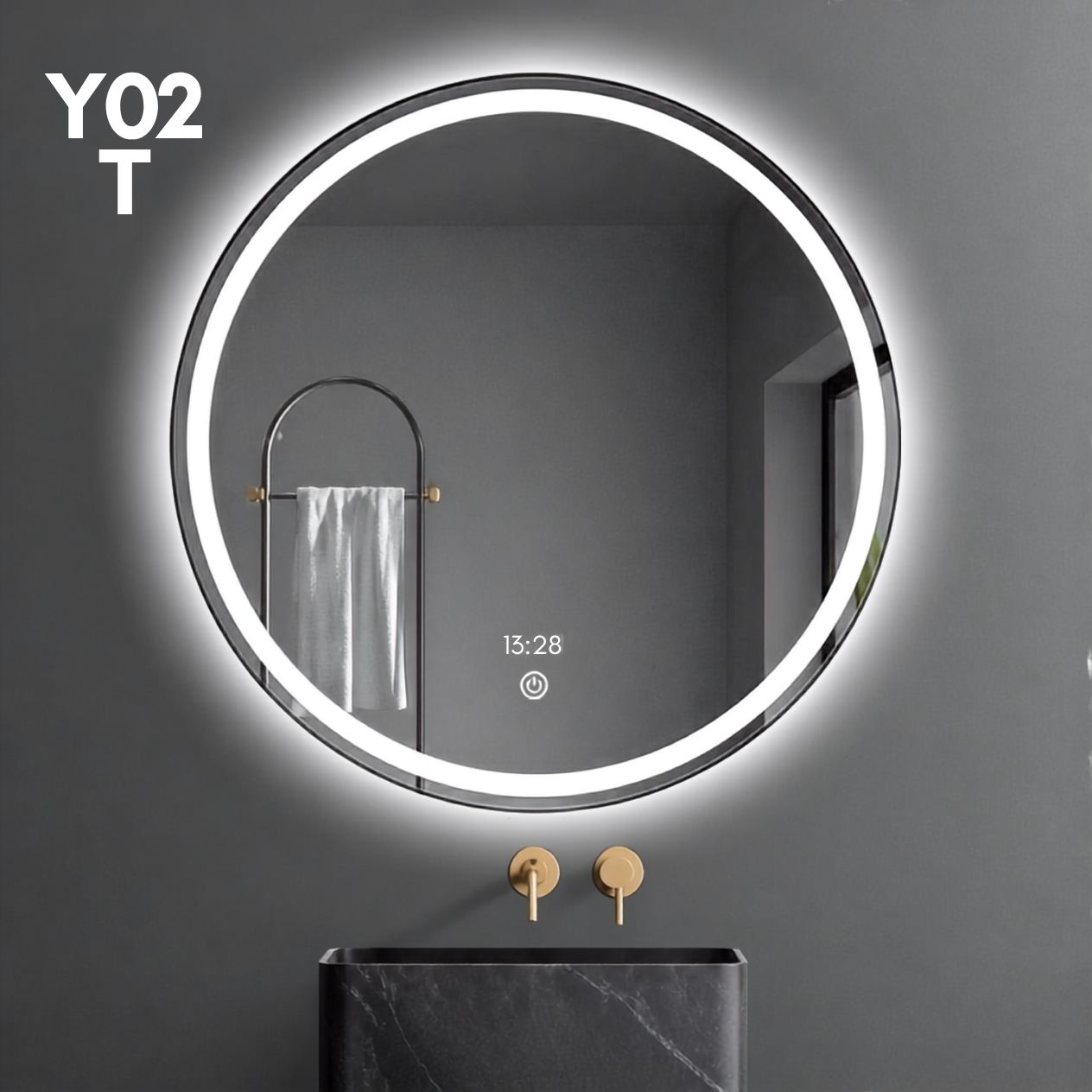 Espejo Led Redondo Y02 Para Baño Función Desempañado 60cm Espejo Led Redondo Y02 Para Baño Función Desempañado 60cm