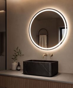 Espejo Led Redondo Y02 Para Baño Función Desempañado 60cm