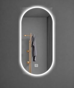 Espejo Oval Led De Pared P01 50 X 80 Cm Desempañado