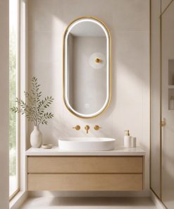 Espejo Oval Led De Pared PK02 50 X 80 Cm Desempañado