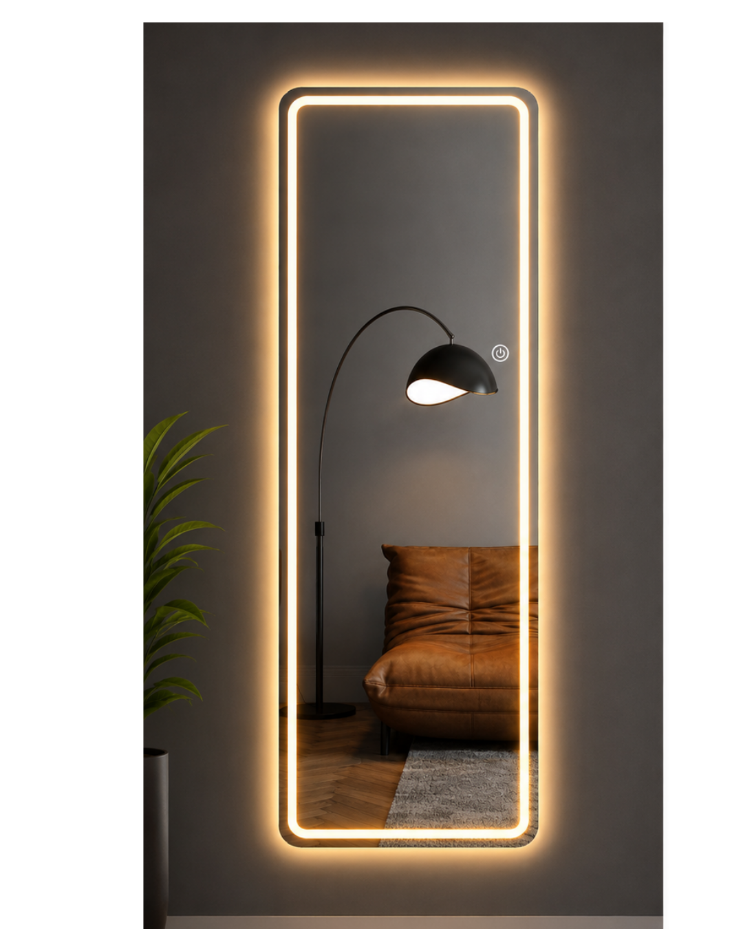 Espejo Rectangular Con Led Baño CY02 50 X 150Cm Desempañador