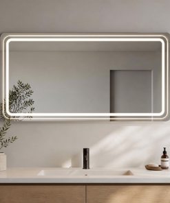 Espejo Rectangular Con Led Baño F02 60 X 80 Cm Desempañador
