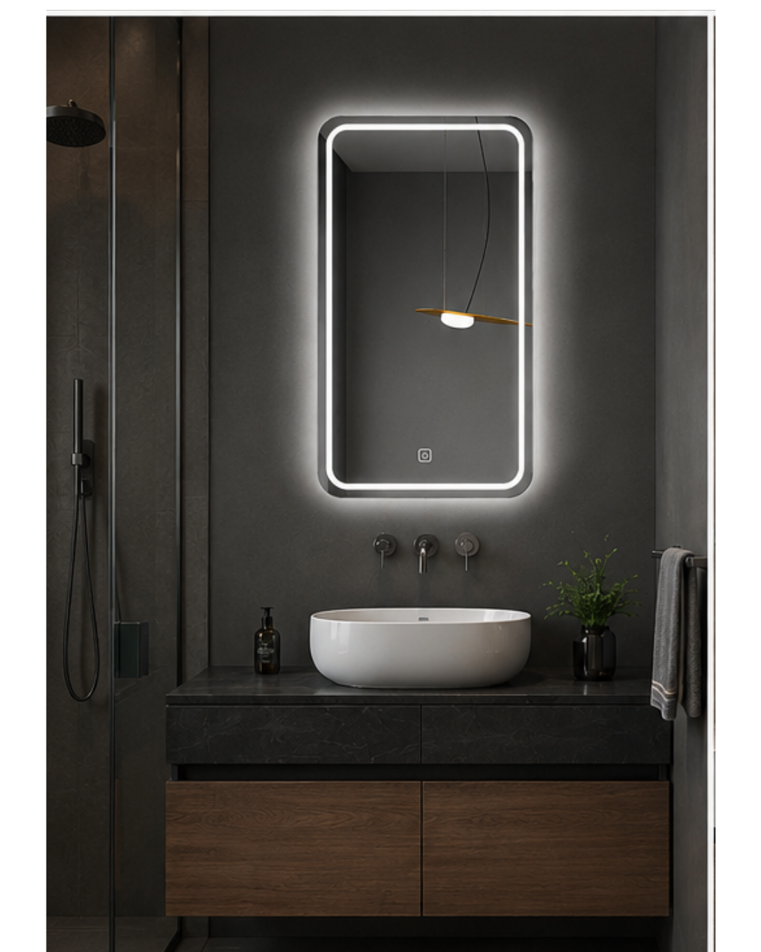 Espejo Rectangular Con Led Baño FS02 60 X 80 Cm Desempañador Espejo Rectangular Con Led Baño FS02 60 X 80 Cm Desempañador