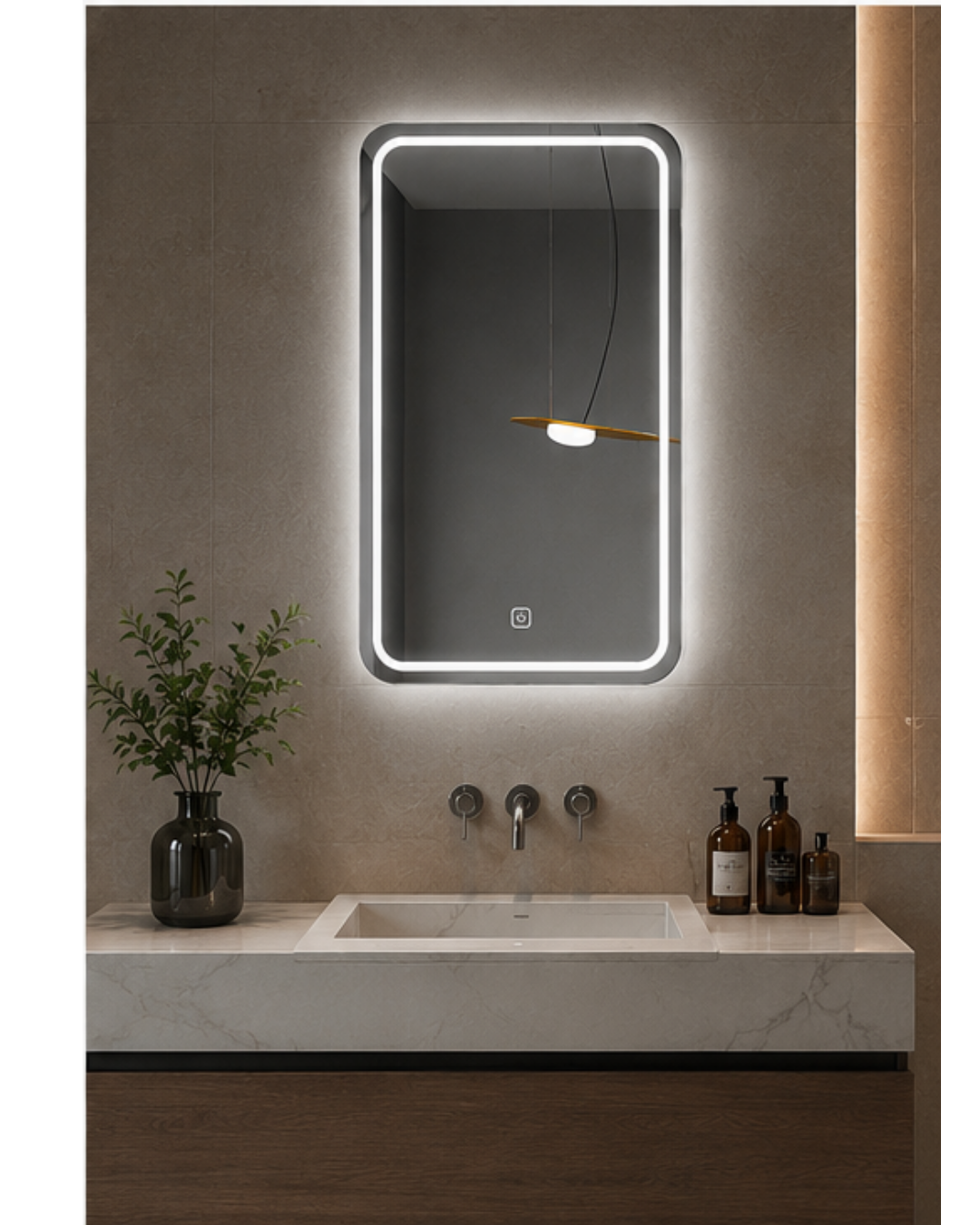 Espejo Rectangular Con Led Baño FS02 60 X 80 Cm Desempañador Espejo Rectangular Con Led Baño FS02 60 X 80 Cm Desempañador