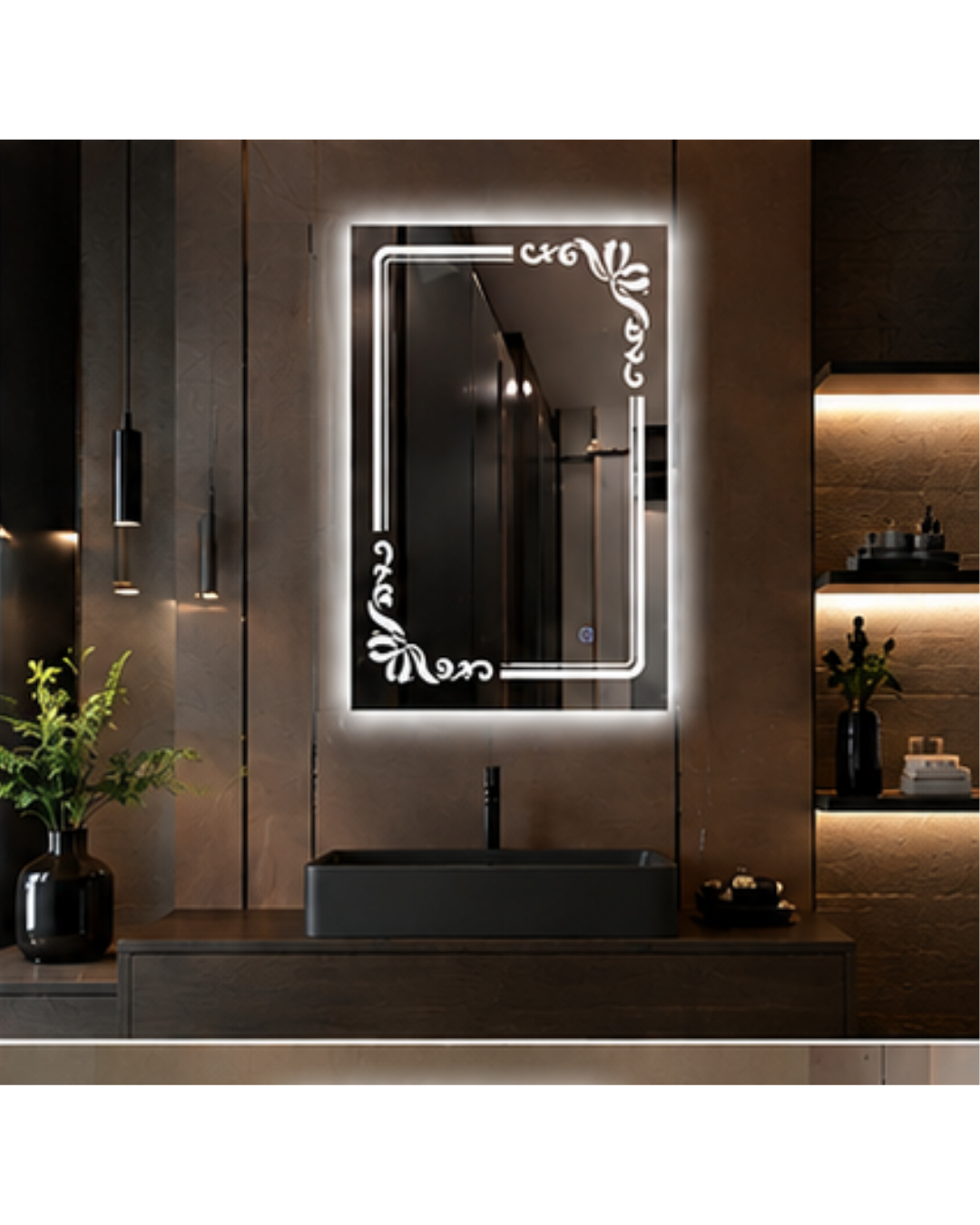Espejo Rectangular Con Led Baño L-1031 60X80 Cm Desempañador Espejo Rectangular Con Led Baño L-1031 60X80 Cm Desempañador