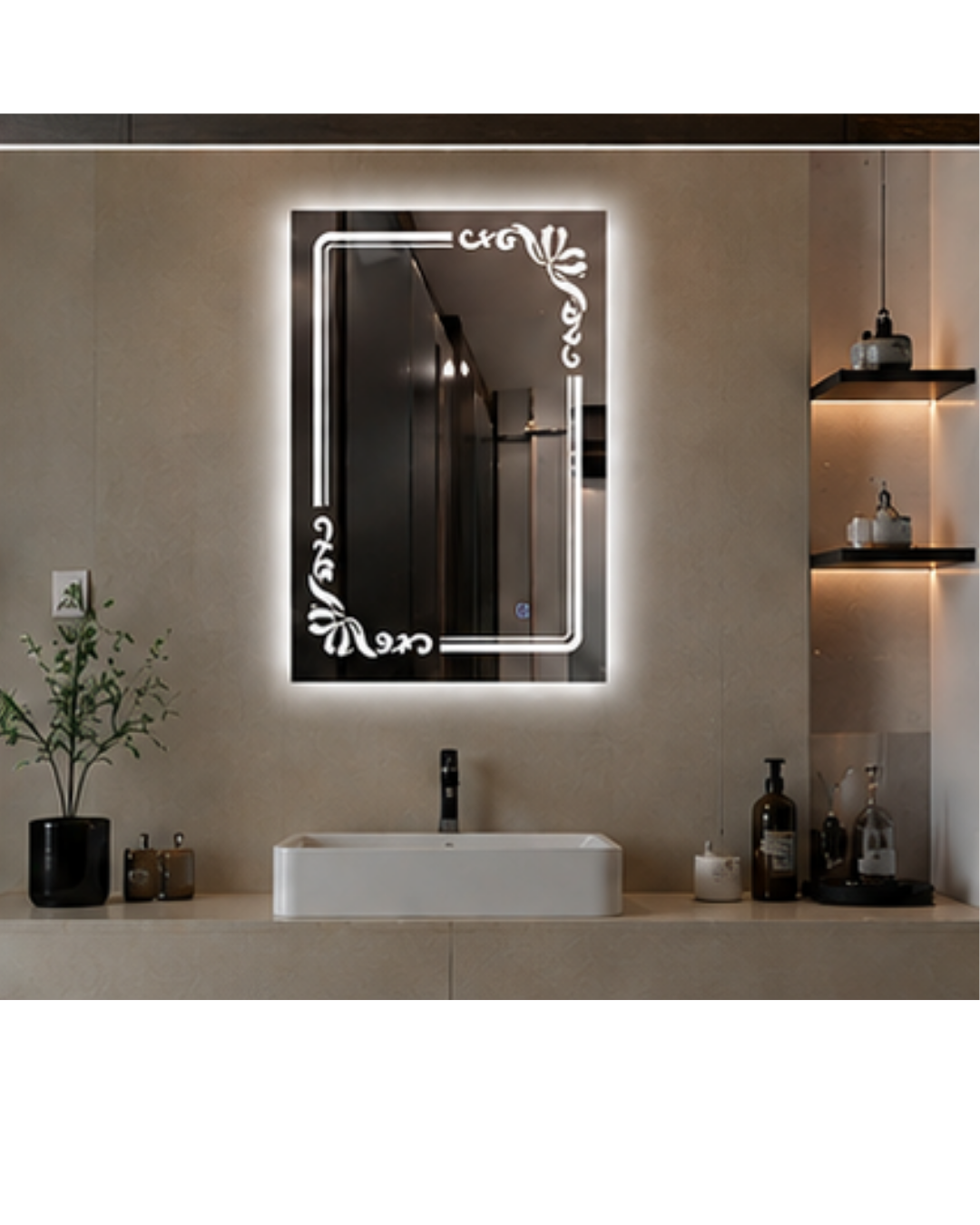 Espejo Rectangular Con Led Baño L-1031 60X80 Cm Desempañador Espejo Rectangular Con Led Baño L-1031 60X80 Cm Desempañador