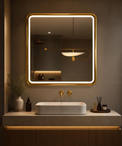 Espejo Rectangular Con Led Baño ZK02 50 X 70 Cm Desempañador