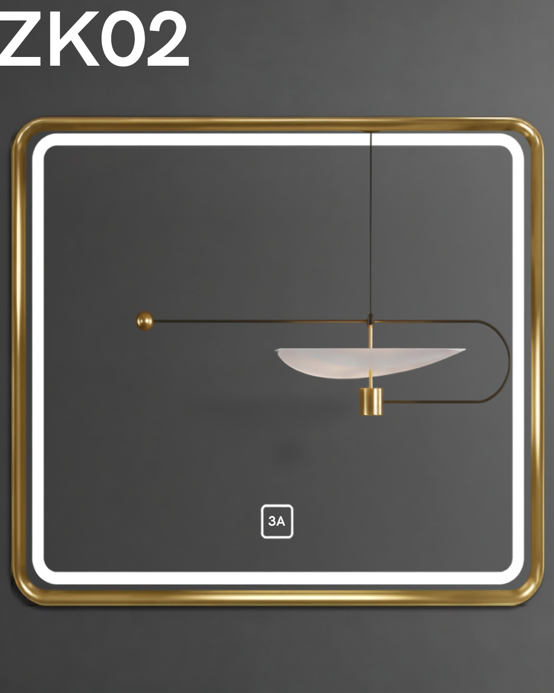 Espejo Rectangular Con Led Baño ZK02 50 X 70 Cm Desempañador Espejo Rectangular Con Led Baño ZK02 50 X 70 Cm Desempañador