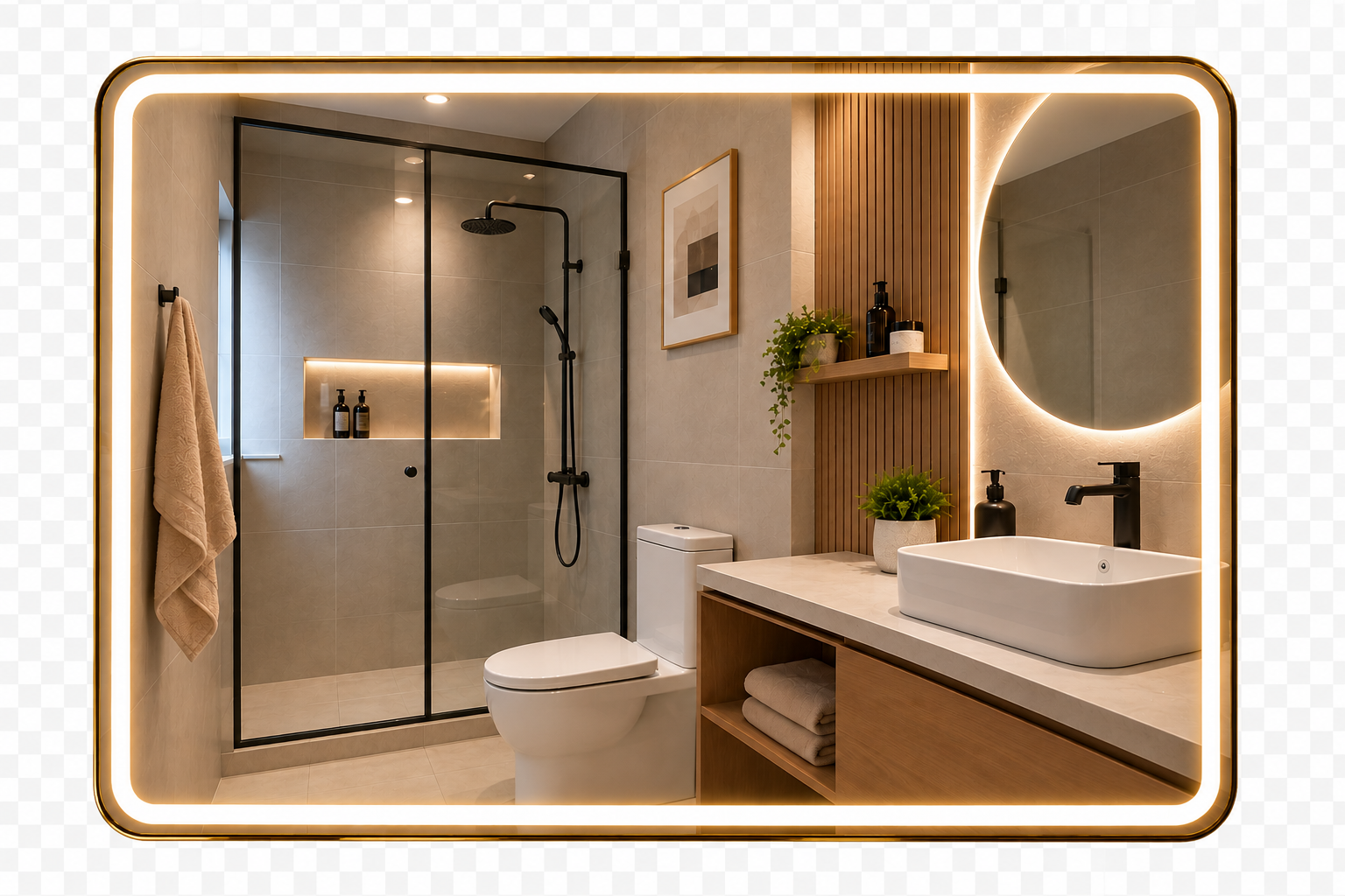 Espejo Rectangular Led Con BT F06 70 X 90 Cm Desempañador Espejo Rectangular Led Con BT F06 70 X 90 Cm Desempañador