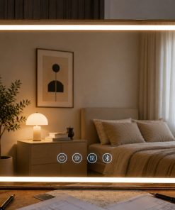 Espejo Rectangular Led Con BT F06 70 X 90 Cm Desempañador