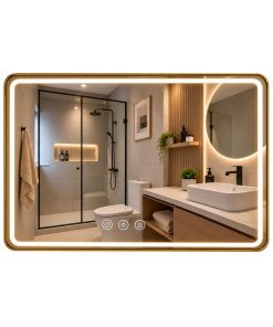 Espejo Rectangular Led Con BT F06 70 X 90 Cm Desempañador