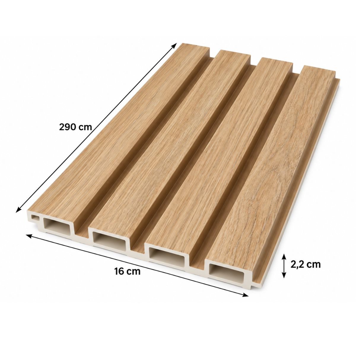 Pack X100 Wpc Simil Madera 2.90x16cm Roble Natural 805202-26