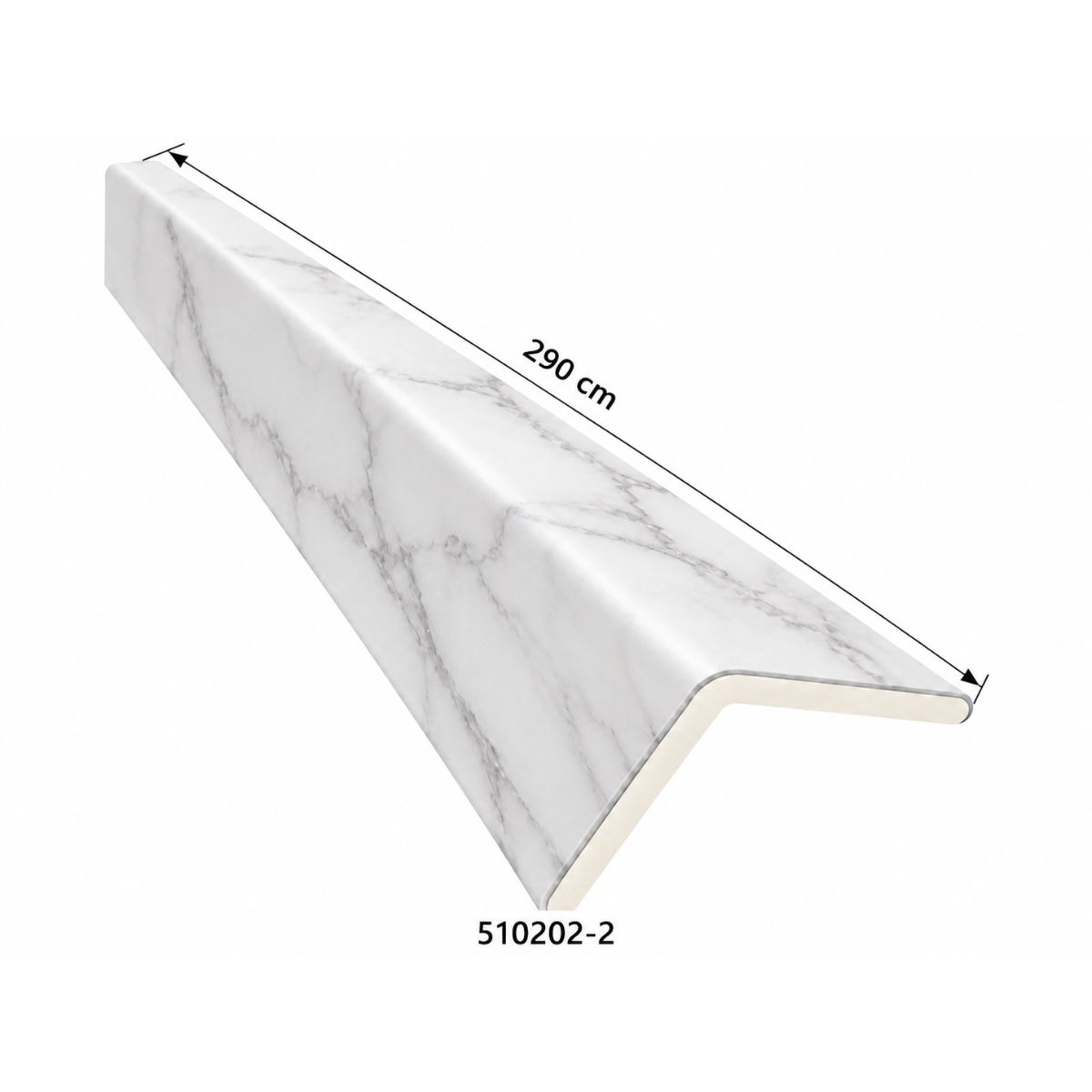 Perfil Esquinero L Panel WPC Pared Blanco Marmol / 510202-2
