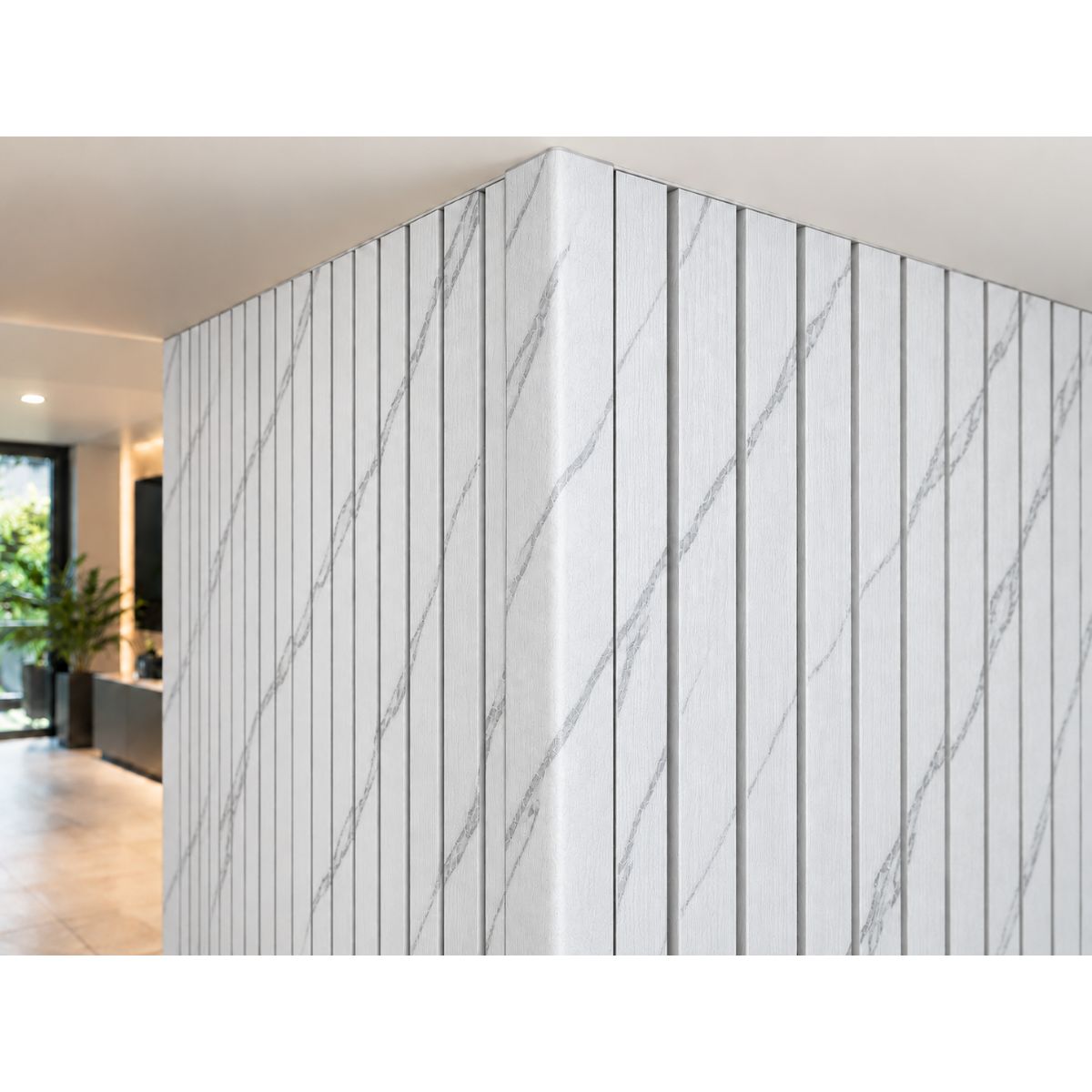 Perfil Esquinero L Panel WPC Pared Blanco Marmol / 510202-2