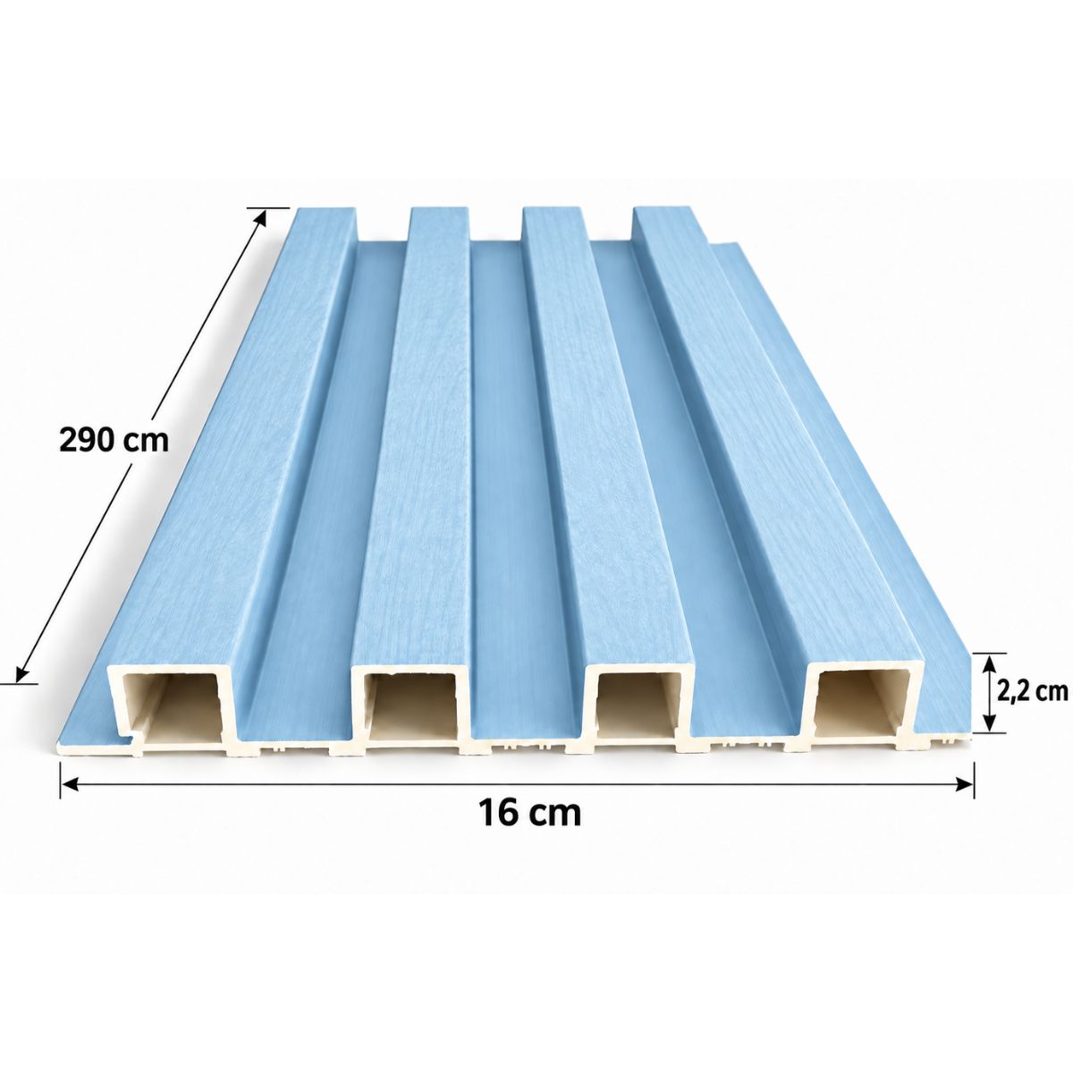 Wpc Revestimiento Simil Madera 2.90x16 cm Celeste / G-26-2