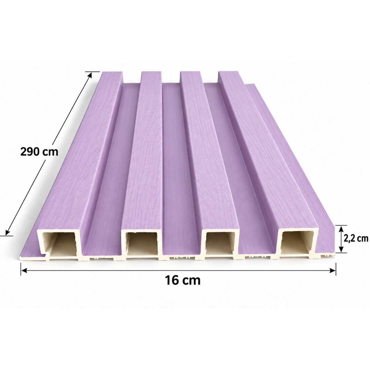 Wpc Revestimiento Simil Madera 2.90x16 cm Lila / Q-C1008-2