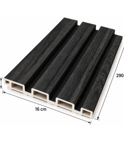 Wpc Revestimiento Simil Madera 2.90x16 cm Negro / 800023-100