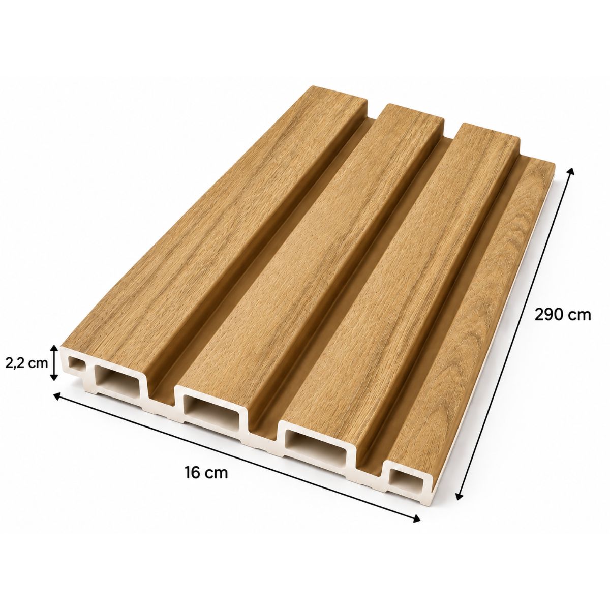 Wpc Simil Madera Lambrin 2.90x16 cm Marron Claro / P46 Wpc Simil Madera Lambrin 2.90x16 cm Marron Claro / P46