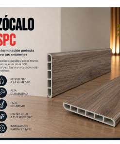Zócalo SPC 05005 Símil Madera Blanco 2,40m Resistente al Agu