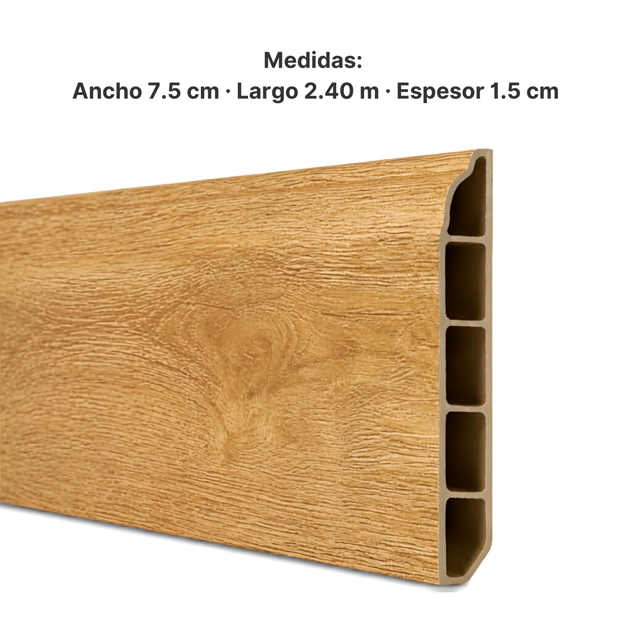 Zócalo SPC 05005 Símil Madera Blanco 2,40m Resistente al Agu