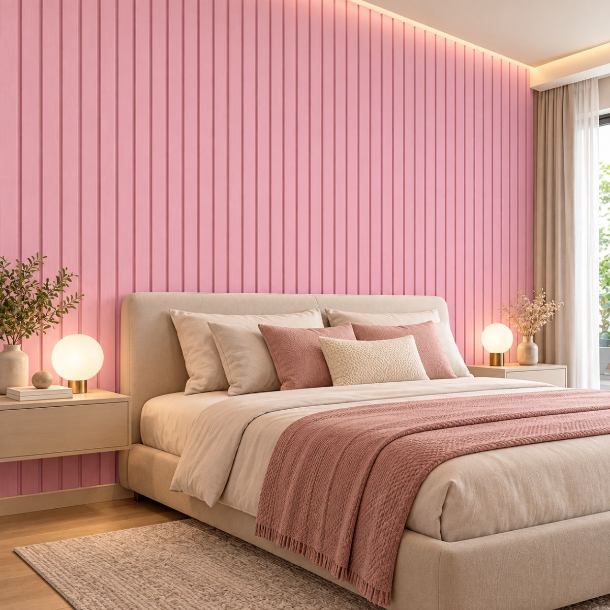 Pack X100 Wpc Simil Madera Lambrin 2.90x16 cm Rosa Q-C1006-2